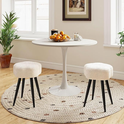 Vanity Stool with Solid Metal Legs, Soft Makeup Stool for Vanity Corner, Morden Footrest Ottoman