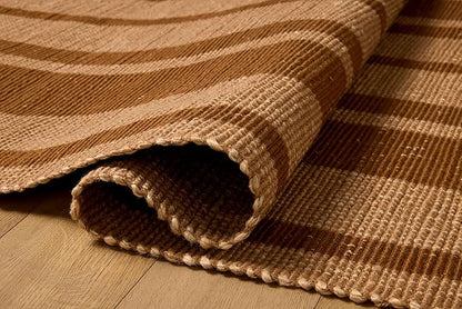 Loloi Leanne Ford Weatherstaff Collection WTS-04 Cinnamon/Natural 5'-0" x 7'-6" Area Rug Jute, Striped, Neutral, Living Room, Bedroom, Dining Room