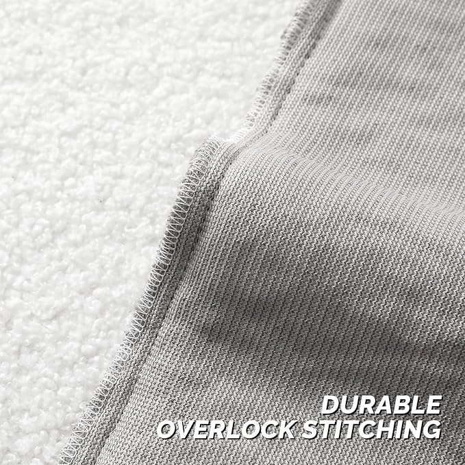 FUTEI Dark Grey Throw Pillow Covers 24x24 Inch Set of 2,Furry Faux Fur Teddy Boucle Textured Cushion Covers,Soft Fluffy European Pillow Shams,Home Decor for Couch Bed Living Room Office Car