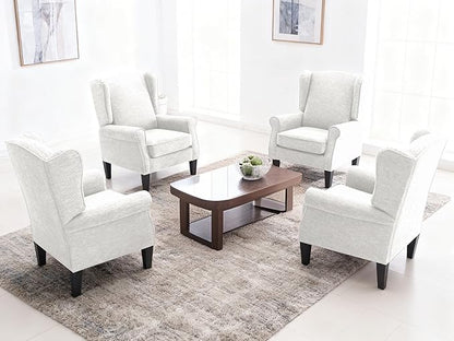 Accent Chair for Living Room Set of 2, High Back Reading Armchairs with Removable Seat Cushion, Mid-Century Single Couch in Fabric, Modern Ergonomic Wingback Chair for Bedroom,Club, Balcony