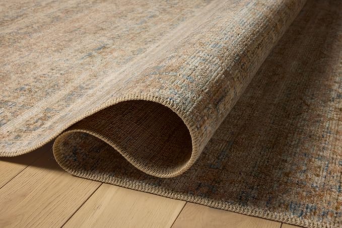 Loloi Amber Lewis Molly Collection MOL-01 Natural/Denim 6'-7" x 9'-2" Low Pile Area Rug
