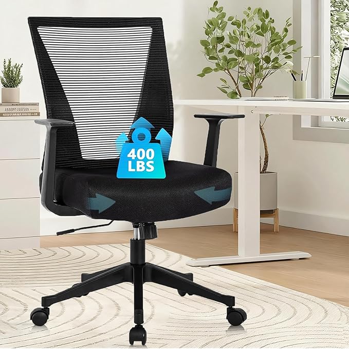 CLATINA Home Office Chair Ergonomic Desk Chair Mesh Computer Chairs with Armrests Executive Rolling Wheels Swivel Heavy Duty Chairs Office, Home 1 Pack