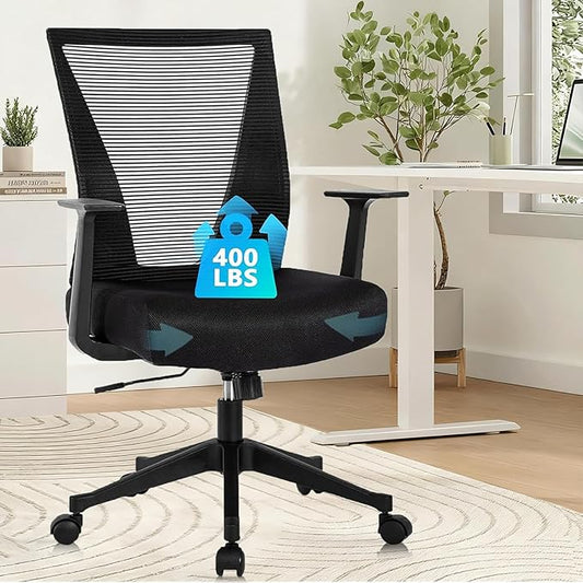 CLATINA Home Office Chair Ergonomic Desk Chair Mesh Computer Chairs with Armrests Executive Rolling Wheels Swivel Heavy Duty Chairs Office, Home 1 Pack
