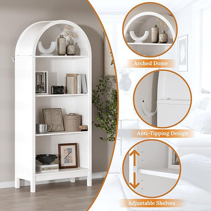 Shoe Cabinet, 70" Tall Arched Shoe Rack with 3 Adjustable Shelves, 7-Tier Large Freestanding Shoe Storage Organizer for Entryway, Closet, Hallway, Living Room