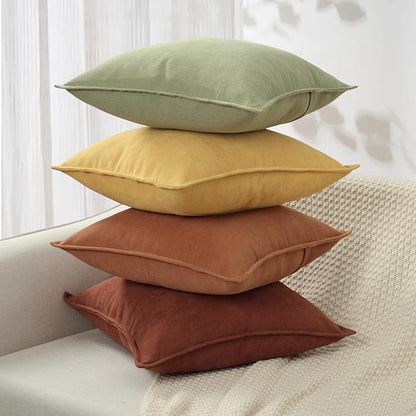 ZWJD Throw Pillow Covers 18x18 Set of 4 Chenille Pillow Covers with Elegant Design Soft and Luxurious Decorative Throw Pillows for Couch, Bed, and Home Decor