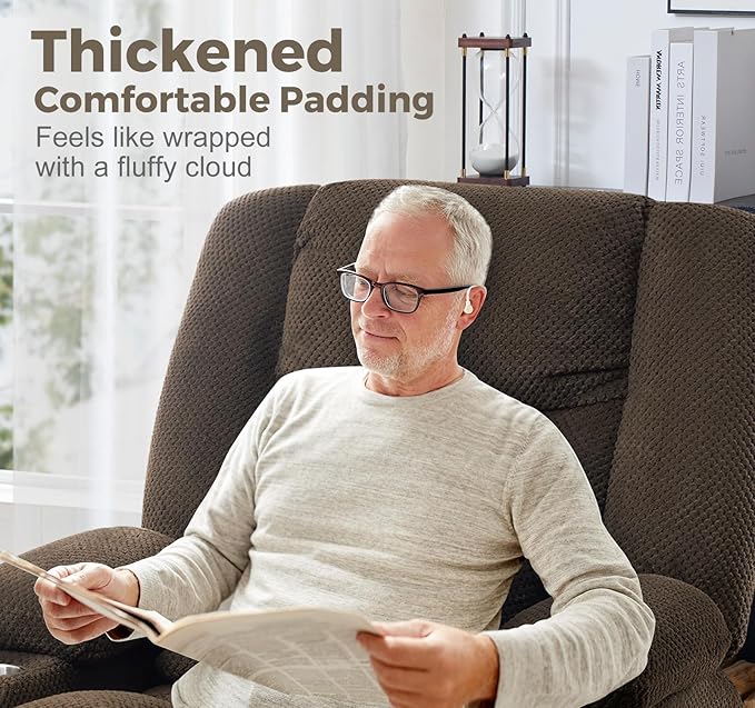 ABCASA Oversized Dual Motor Lay Flat Power Lift Massage Recliner Chair Set of 2, Lift Chairs Recliner with Lumbar Pillow, Cup Holder for Elderly with Heat for Living Room - Brown