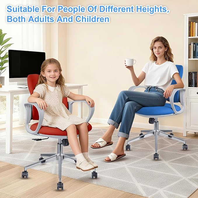 Ergonomic Office Chair Desk Chair Dual-backrest Computer Chair with Flexible Lumbar Support and Adjustable Height, 500lbs Extra Wide Seat with Wheels, for Home & Office Use Blue