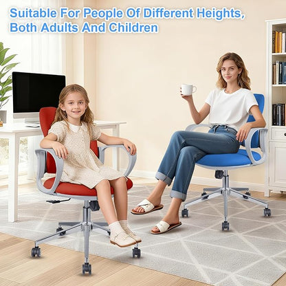 Ergonomic Office Chair Desk Chair Dual-backrest Computer Chair with Flexible Lumbar Support and Adjustable Height, 500lbs Extra Wide Seat with Wheels, for Home & Office Use Blue