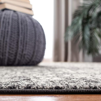 SAFAVIEH Evoke Collection 2'2" x 4' Black / Grey EVK256R Oriental Distressed Non-Shedding Living Room Bedroom Accent Rug