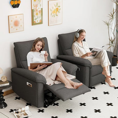 Power Lazy Boy Recliner Chair, Zero Wall Hugger Nursing Recliner for Living Room with USB Port, Lazy Recliners Chair for Adults, Reclining Armchair for Small Space/Bedroom/Apartment(Dark Gray)