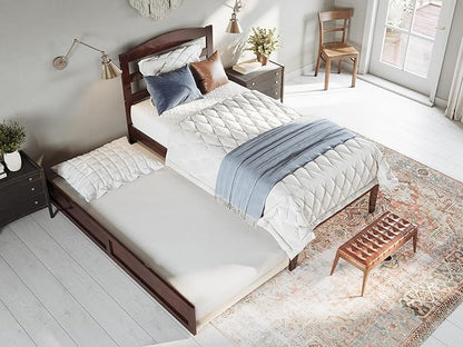 AFI, Warren Twin Platform Bed with Twin Trundle, Walnut