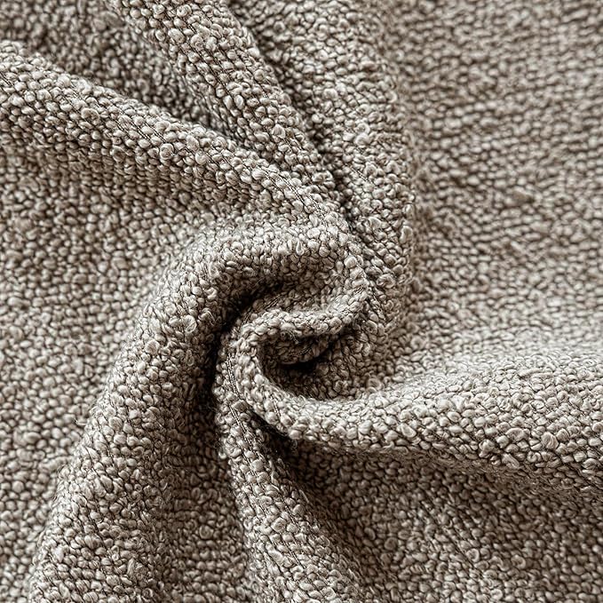 Foindtower Set of 2, Decorative Textured Boucle Throw Pillow Covers Accent Solid Pillow Cases Neutral Soft Cozy Couch Cushion Case for Chair Sofa Bedroom Living Room Home Decor 24x24 Inch Light Taupe