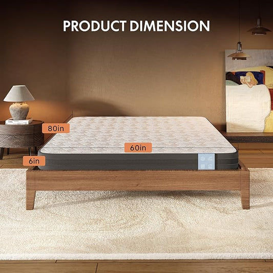 FLEXISPOT 6'' Queen Size Cooling Gel Memory Foam Mattress, Viscose from Bamboo, Medium Firm, 10-Year Warranty, Mattress-in-A-Box, Certi-PUR & Oeko-TEX Certified, Washable, Fire-Resistant.