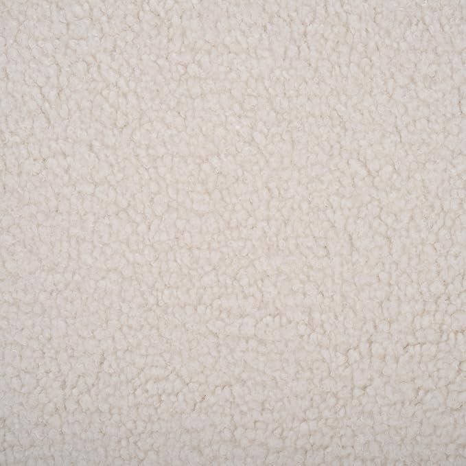 SAFAVIEH Home Collection Liesel Ivory Sherpa Wide Flared Ottoman (Fully Assembled)