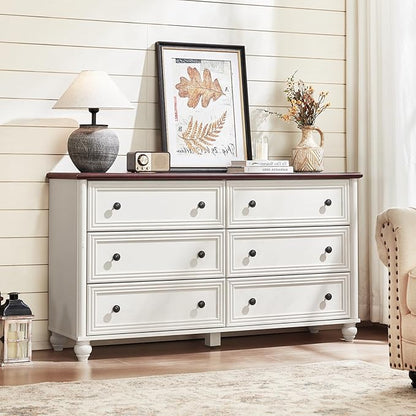 Farmhouse Dressers & Night Stand Set of 4, Wood 54" Wide Dresser & 35" Tall Chest of Drawers, 18" with Charging Station Nightstand Set of 2, Bedroom Furniture Dresser Set for Home Living Room Hallway
