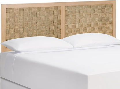 SAFAVIEH Home Collection Halvor Rattan Queen Size Headboard Light Brown Frame & Natural Brown