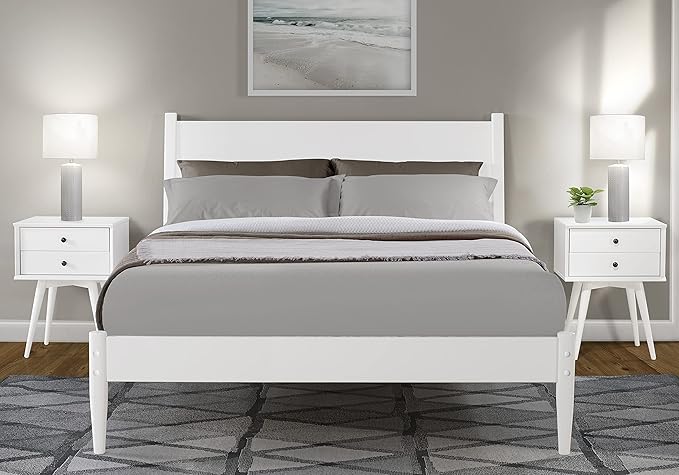 Camaflexi Mid-Century Panel Bed - Twin Size - White