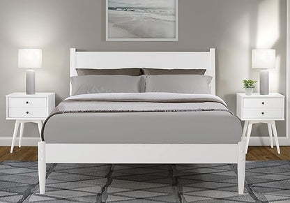 Camaflexi Mid-Century Panel Bed - Twin Size - White