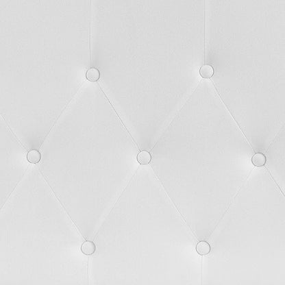 BizChair Tufted Upholstered King Size Headboard in White Fabric