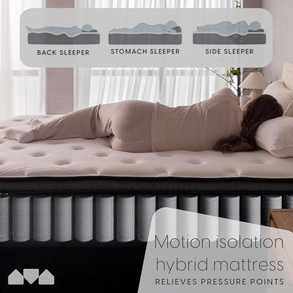 Milliard Queen Mattress, 14 Inch Hybrid Mattress in a Box with Premium Memory Foam and Quilted Pillow Top - Medium Firm, Cool Night Sleep and Full Body Support & Pressure Relief, CertiPUR-US Certified