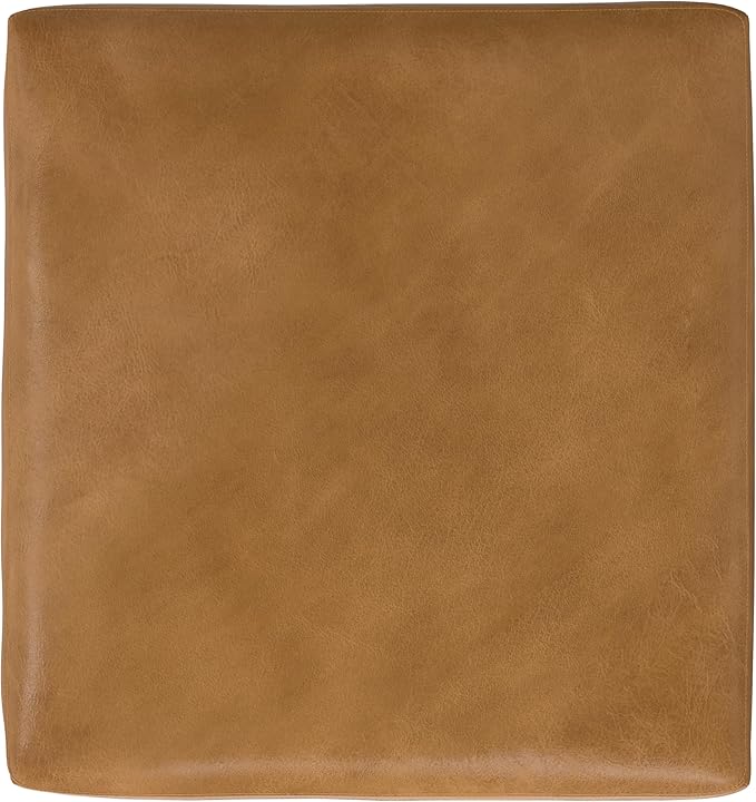 SIMPLIHOME Rex Ottoman in Full-Grain Genuine Leather, Sienna, 34-inches Wide, Modern-Style Table Ottoman or Footrest, Assembled, for Living Room and Family Room