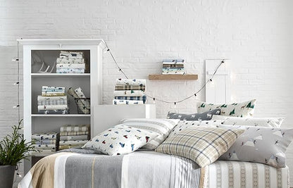 Eddie Bauer - Flannel Sheets Queen Size, Anti-Pilling & Wrinkle Resistant Cotton, Touchably Soft for All-Season Comfort - Bed Sheets with Matching Pillowcases & Fitted Sheet (Ski Slope White)