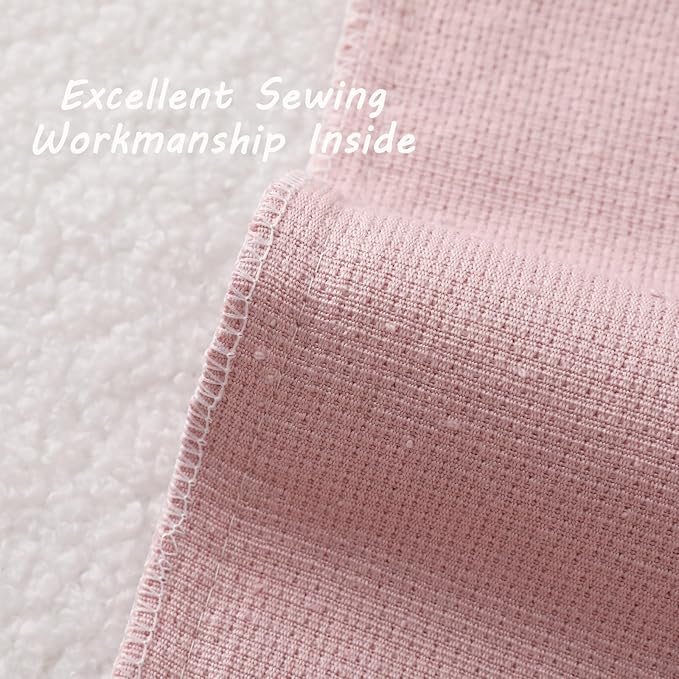 FUTEI Pack of 2 Pink Decorative Throw Pillow Covers 24x24 Inch Soft Cozy Solid Boucle Textured European Cushion Case,Modern Home Decor for Couch Bed Living Room