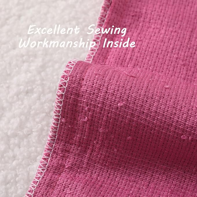 FUTEI Pack of 2 Hot Pink Decorative Throw Pillow Covers 18x18 Inch Soft Cozy Solid Boucle Textured Cushion Case,Modern Home Decor for Couch Bed Living Room