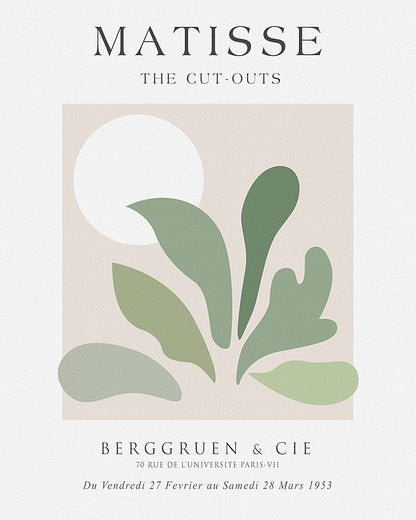 Unframed Sage Green Wall Art Set of 3,12x16IN Abstract Matisse Wall Decor,Quality Canvas Prints Posters Decoration for Bathroom Living Room Bedroom