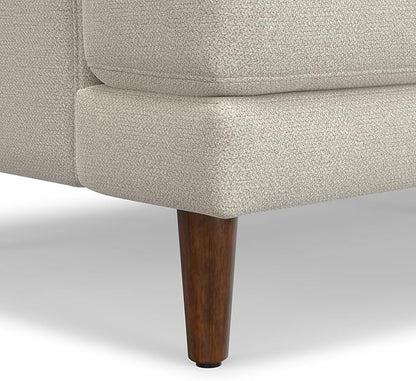 SIMPLIHOME Livingston 76-inch Wide Sofa in Cream White Woven-Blend Fabric, Handcrafted Loveseat Couch for Living Room or Family Room, Mid-Century Modern Style, Solid Wood Frame