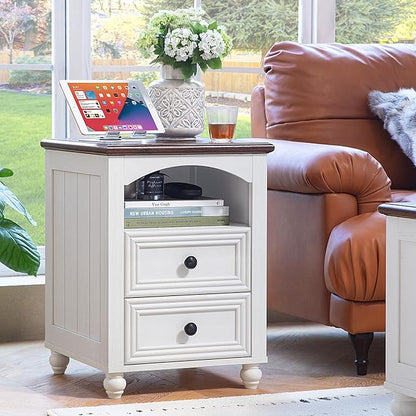 Dressers and Night Stand Set of 3, Wood 43.5" Tall Dresser and 18" Wide with Charging Station Chest of Drawers, Roman Column Nightstand Set of 2, Bedroom Furniture Dresser Suites for Home Living Room