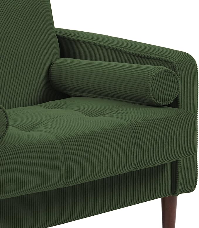 Oversized Accent Chair Set of 1, Corduroy Fabric Mid Century Modern Armchair with Large Seat for Living Room Bedroom Reading