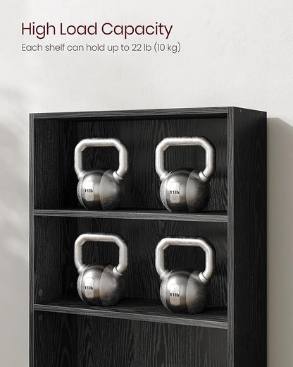 VASAGLE Set of 2 Bookshelves, 23.6 Inches Wide, 3-Tier Open Bookcases with Adjustable Storage Shelves, Floor Standing Units, Ebony Black ULBC163T56-2