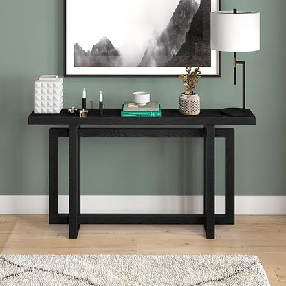 Henn&Hart Breslow Console Table, 55" Wide, Black