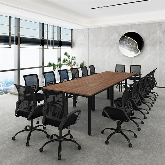 Bonzy Home Ergonomic Conference Room Chairs Set of 10, Rolling Office Chairs with Wheels, Mesh Computer Desk Chair with 360°Swivel, Height Adjustable, 10 Pack