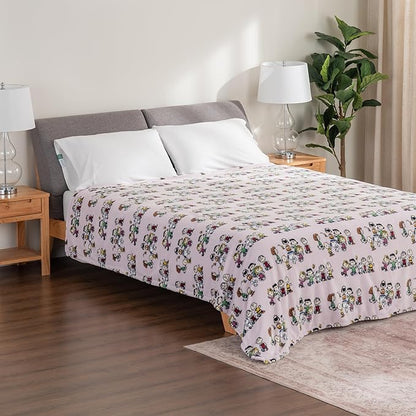 Berkshire Blanket Peanuts® VelvetLoft® Cute Character Snoopy Plush Blanket,Peanuts Laughing Robe Lilac,Twin 60 in x 90 in (Official Peanuts® Product)