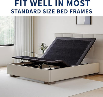 Full Adjustable Bed Base Frame,Electric Bed with Head and Foot Incline, Soft Cover & Zero Gravity & Wireless Remote with Backlight, 75"×54"×12",Black