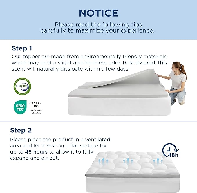 Bedsure 4 Inch King Size Mattress Topper, Dual Layer 2.5 Inch Gel Memory Foam & 800 GSM Waterproof Pillow Top Cooling Memory Foam Mattress Topper with 8-21 Inch Deep Pocket (King, 78x80 Inches)