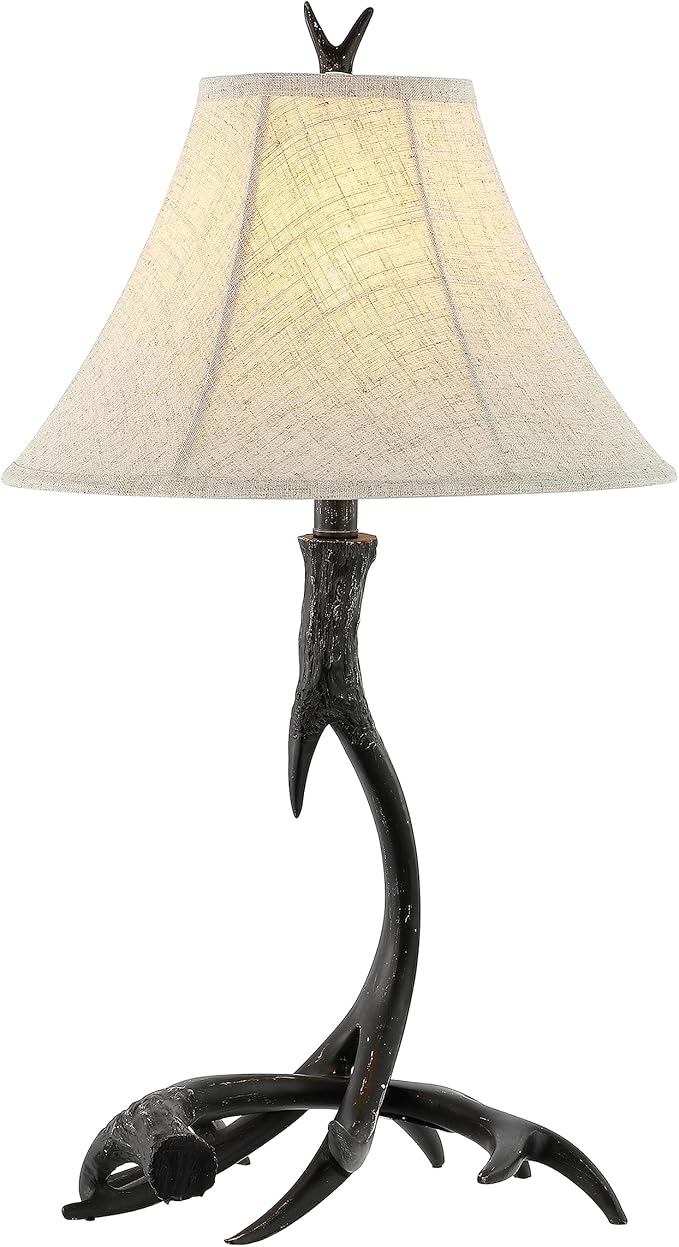 JONATHAN Y JYL6305C Antler 27.5" Rustic Resin LED Table Lamp, Traditional for Bedroom, Living Room, Office, Kids Room, Entryway, College Dorm, Bookcase, LED Bulb Included, Black