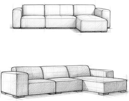 SIMPLIHOME Rex Right-Facing Modular Sectional Sofa in 100% Recycled Polyester Tightly Woven Performance Fabric, Pale Grey, 102-inches Wide, 4-Seater L-Shaped Couch with Right Chaise for Living Room