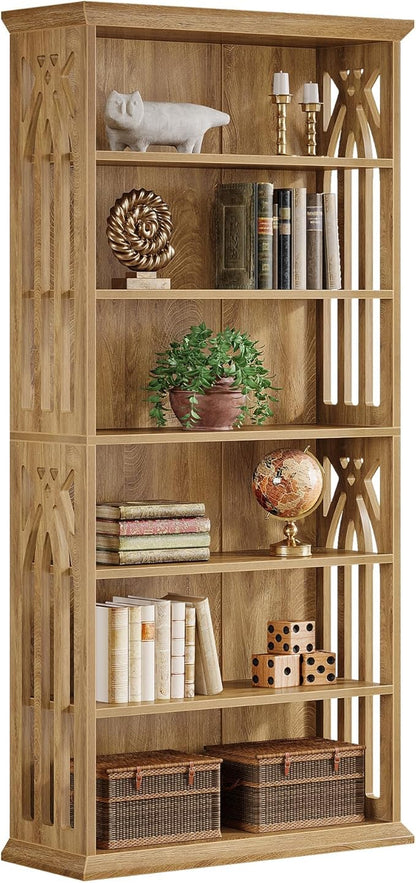 Tribesigns 6-Tier Bookshelf, 75-Inch Tall Bookcase, Large Bookshelves and Bookcases Freestanding Display Shelves, Wood Book Shelf for Living Room, Home Office, Bedroom, Light Brown