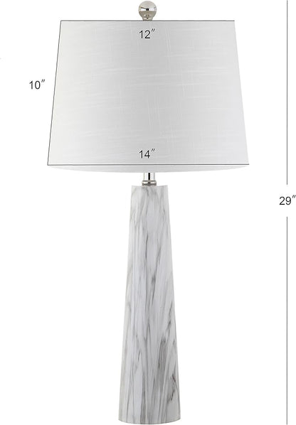 JONATHAN Y JYL1002A Bradley 29" Resin LED Table Lamp Modern Contemporary Glam Bedside Desk Nightstand Lamp for Bedroom Living Room Office College Bookcase LED Bulb Included, White/Black