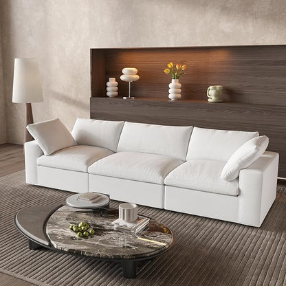 WJShome Cloud Modular Sectional Sofa Couch,Oversized Down Filled 3-Seater Minimalist Sofa,118.02inch Convertible Couch Deep Seat for Modern Living Room, Cover Removable & Washable