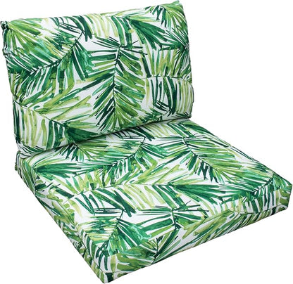 Tommy Bahama Deep Seating Lounge Cushion, 24" X 26" X 4", Coastal Palm Green Leaf