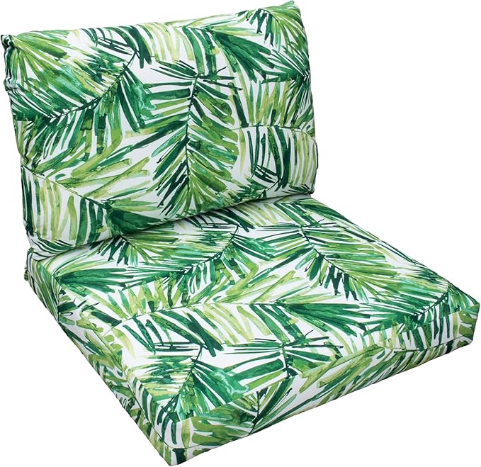 Tommy Bahama Deep Seating Lounge Cushion, 23" X 24" X 4", Coastal Palm Green Leaf
