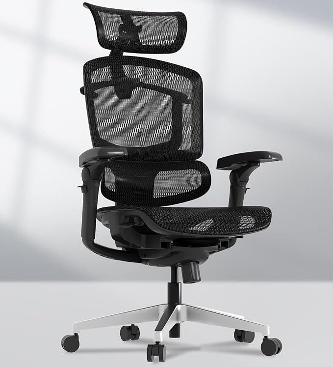 FLEXISPOT ErgoX-PRO Ergonomic Office Chair Black – AeroWeave 5.0 Mesh Seat, 5D Lumbar, 7D Armrests, 4D Headrest, 551LBS Capacity – Office, Gaming, Home