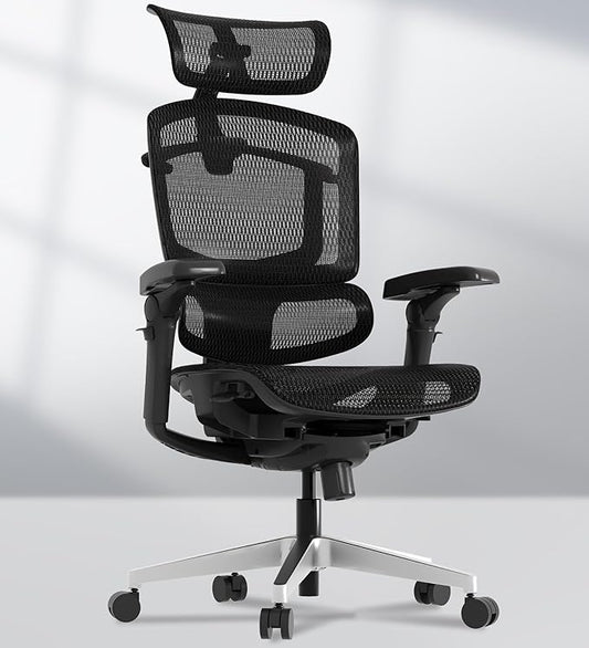 FLEXISPOT ErgoX-PRO Ergonomic Office Chair Black – AeroWeave 5.0 Mesh Seat, 5D Lumbar, 7D Armrests, 4D Headrest, 551LBS Capacity – Office, Gaming, Home