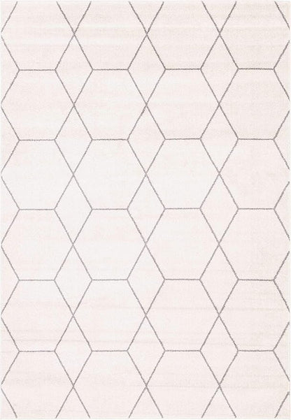 Unique Loom Trellis Frieze Collection Area Rug - Geometric (7' 1" x 10', Ivory/ Gray)