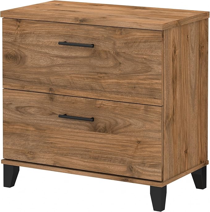 Bush Furniture 2 Drawer Lateral File Cabinet, Letter and Legal-Size Document Storage for Home or Professional Office, Somerset Collection, Fresh Walnut
