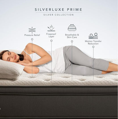 EPITEX Silverluxe Prime King Size Mattress, 12 Inch Gel Memory Foam King Mattress in a Box, Individual Pocket Spring for Low Motion Transfer, Medium Firm Mattress, Gray